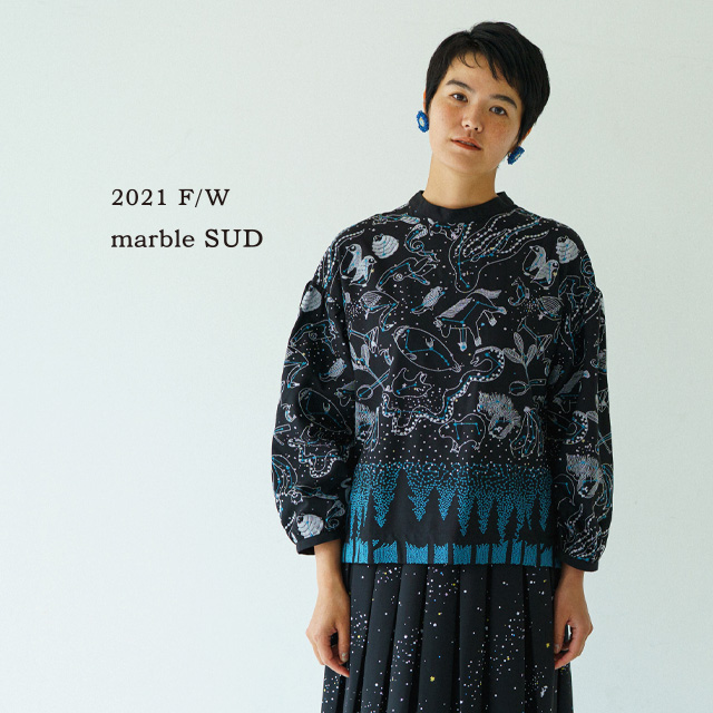 北欧テキスタイルの服を通販で買うならレディースファッションの Marble Sud 大人の可愛らしさを持つワンピースで注目を集めます Marble Sud マーブルシュッド